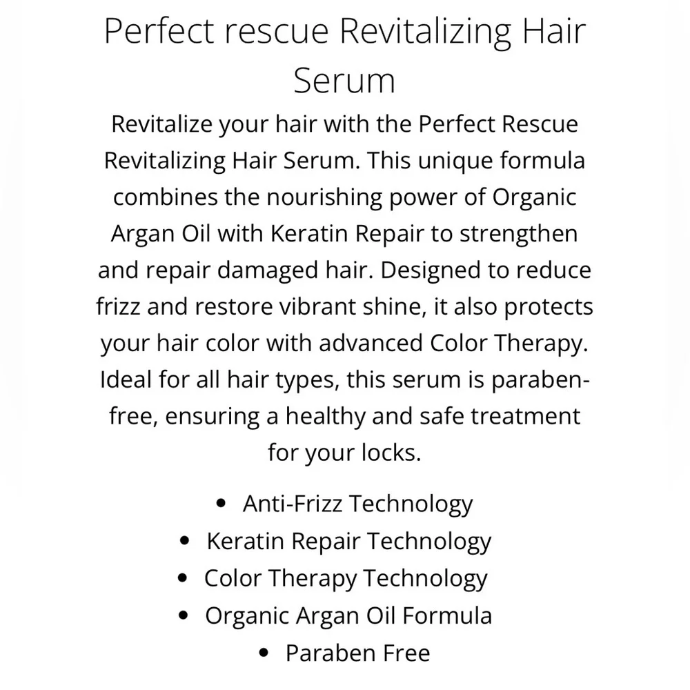 Royale Perfect Rescue Revitalizing Hair Serum with Argon Oil